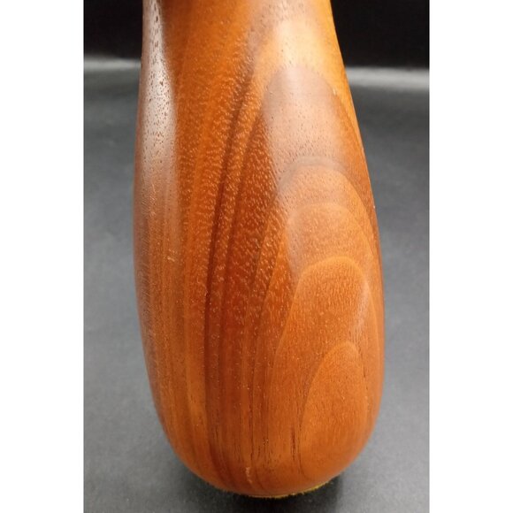 Bud Vase Wooden Vintage 1970s Yellow Felt Bottom 6 Inch Midcentury Flower Decor - Picture 14 of 14